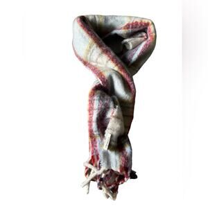 Quagga Arctic blue, cozy, Soft and Coxy Chunky Scarf with Fringe Plaid Academia